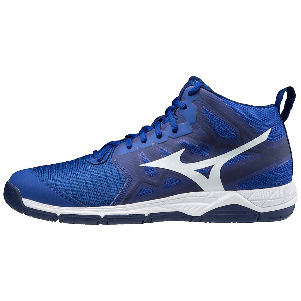 Mizuno Wave Supersonic 2 Mid - Bayan Voleybol Ayakkabısı - Mavi/Beyaz/Pembe Türkiye (XOZDJQ-874)